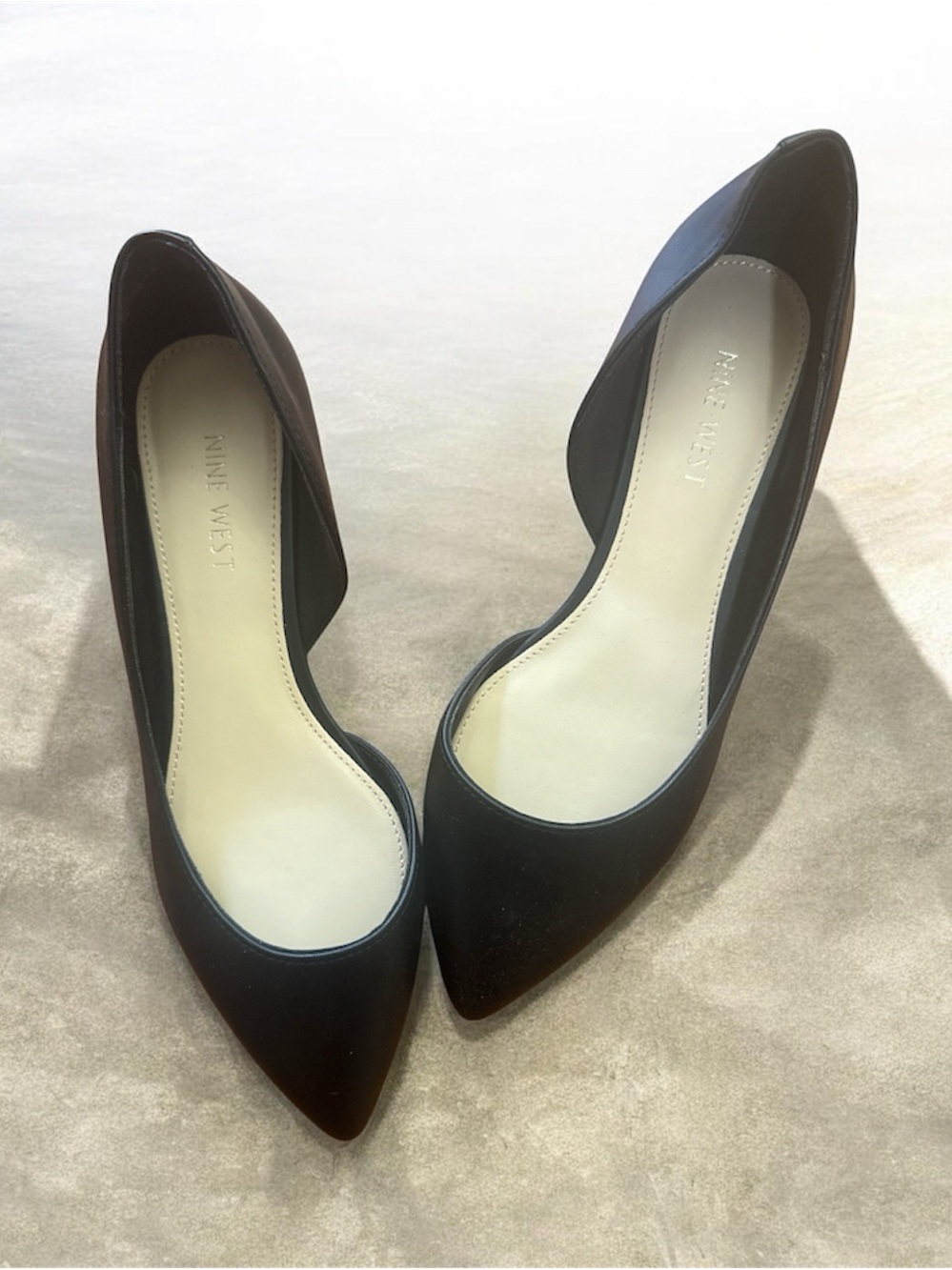 Nine West Black Pointed D'Orsay Flats